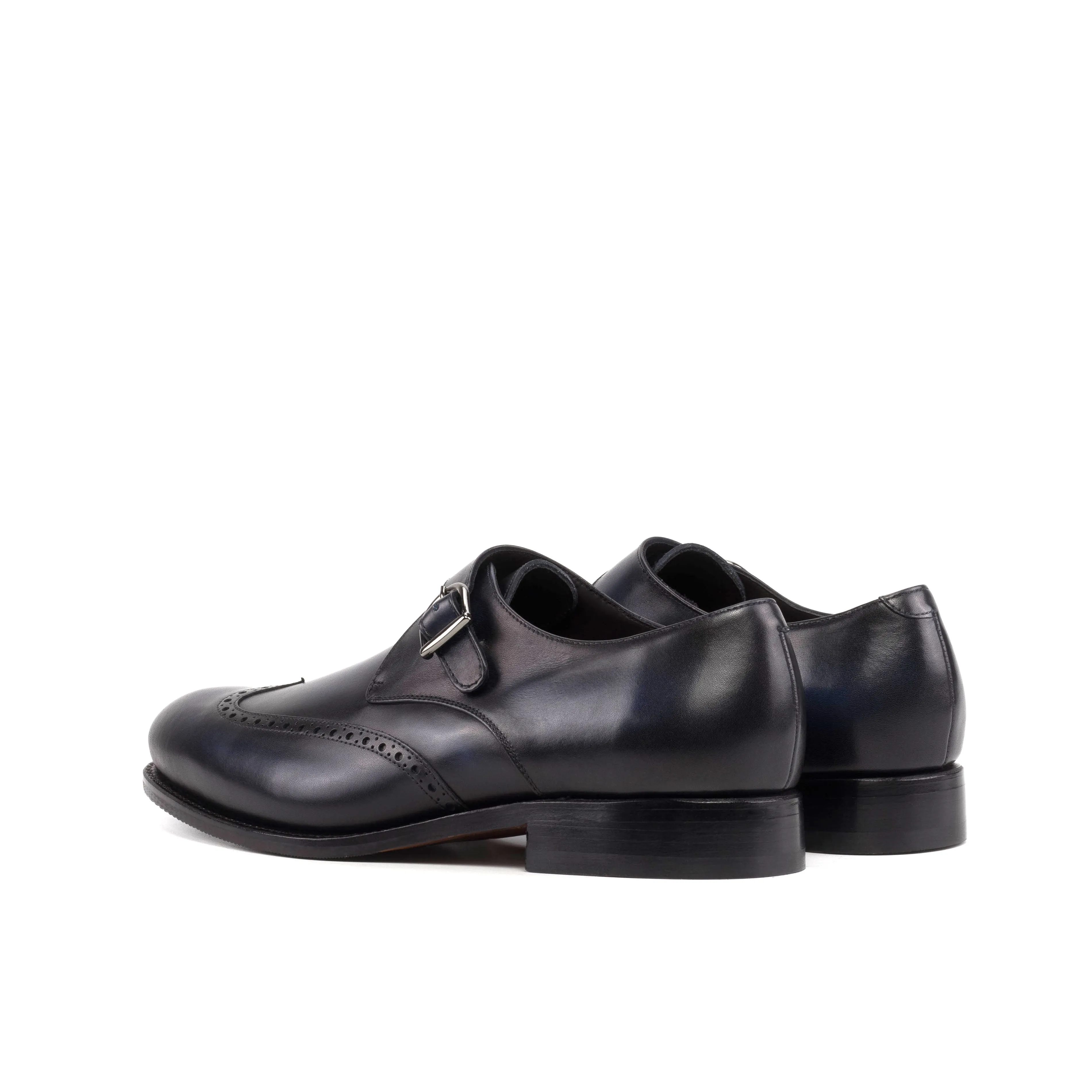 Navy Single Monk Strap Shoes Energy return Fashionable Look