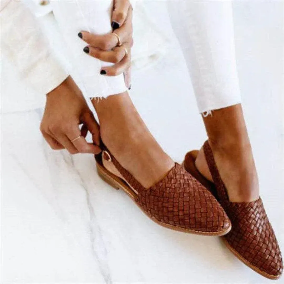 View Spot Mitch Woven Slingback Pointed-Toe Flats