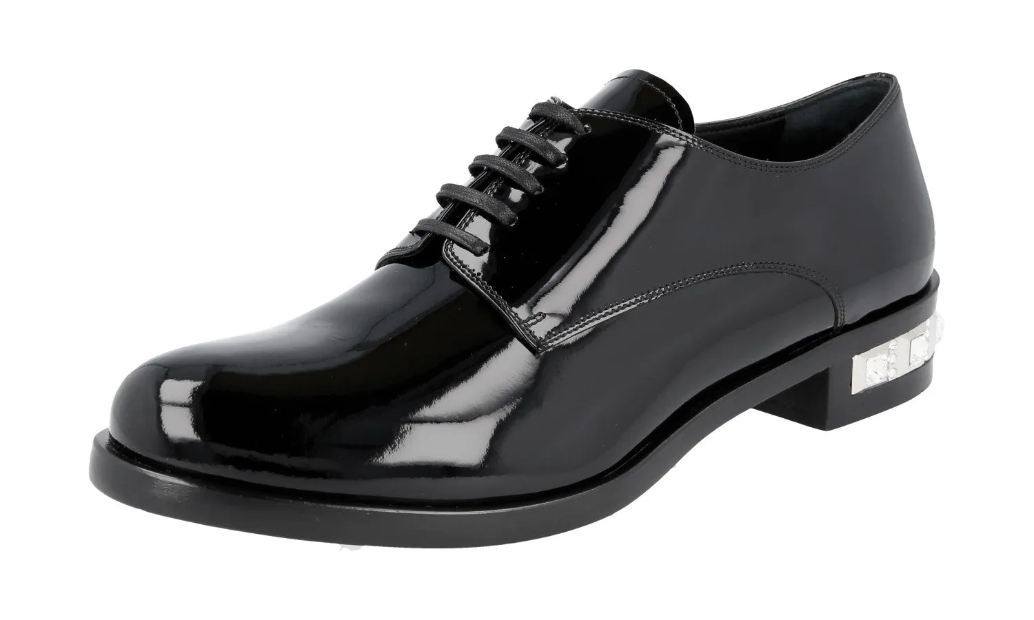 Miu Miu Women's Black Leather Lace-up Shoes 5E522A Modern Edge