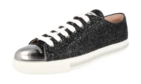 Jumping Support Miu Miu Women's Black Leather Sneaker 5E8998