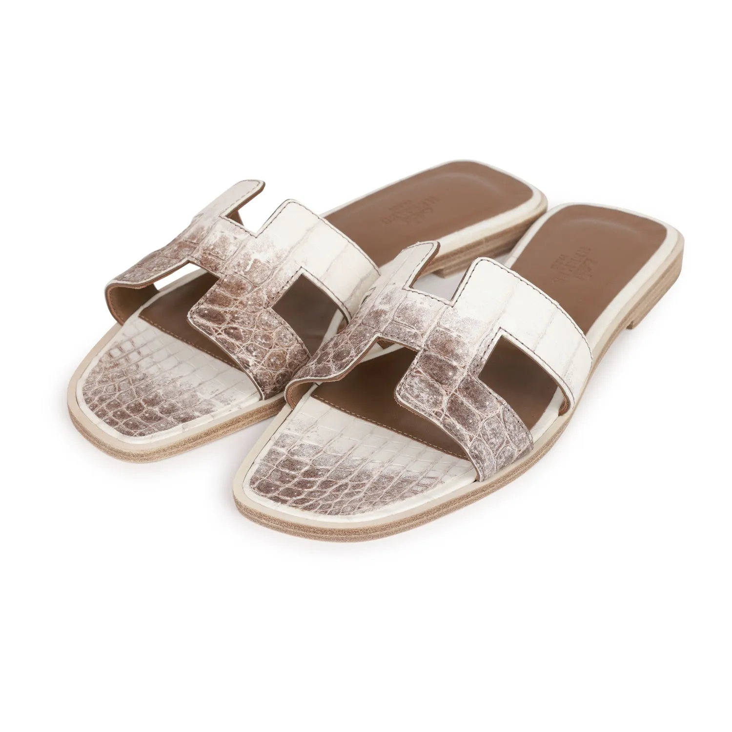 Memory Foam Wellness Seekers Top quality Hermes Oran Sandals Himalaya Niloticus Crocodile