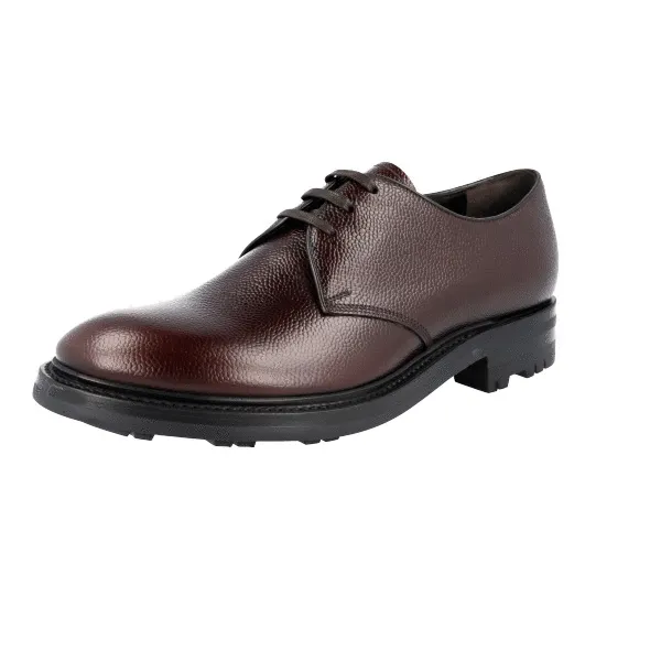 Prada Men's Brown welt-sewn Leather Lace-up Shoes 2EE228 French Mood