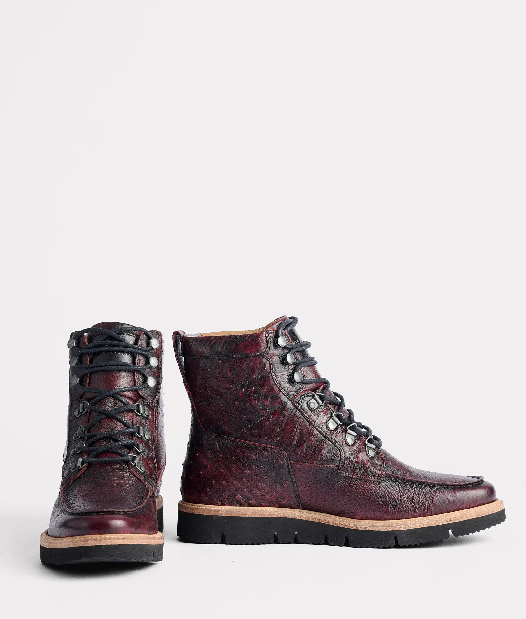 Ridgeline Exotic Lace Up Boot :: Black Cherry Clean Line Stable Step