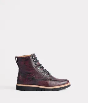 Urban Commute Ridgeline Exotic Lace Up Boot :: Black Cherry