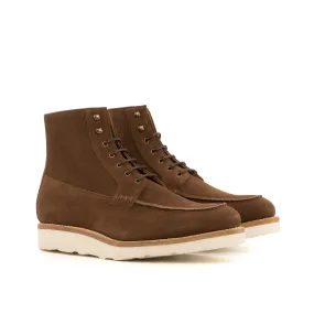 Indoor Work Sturdy Fit Brown Suede Moc-Toe Boots