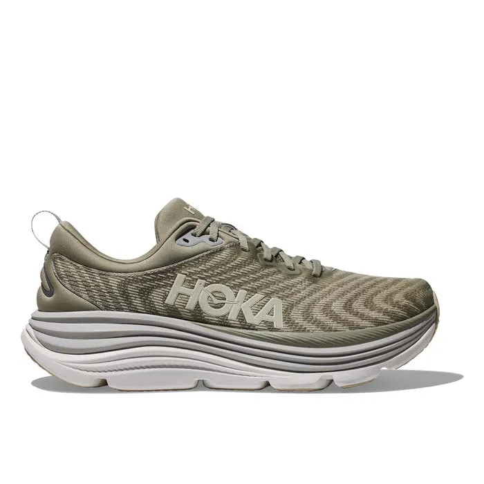 Mens Hoka Gaviota 5 in Barley/Oatmilk Anatomical Footbed Walk Tech