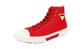 Prada Men's Red Stratus High-Top Sneaker 4T3306 Daily Basics
