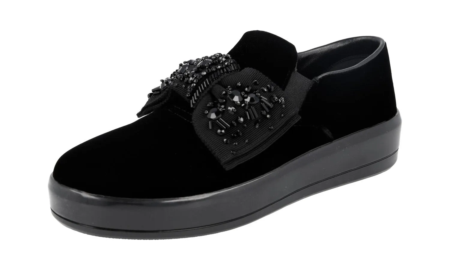 Prada Women's Black Leather Sneaker 1S125H Energy Run