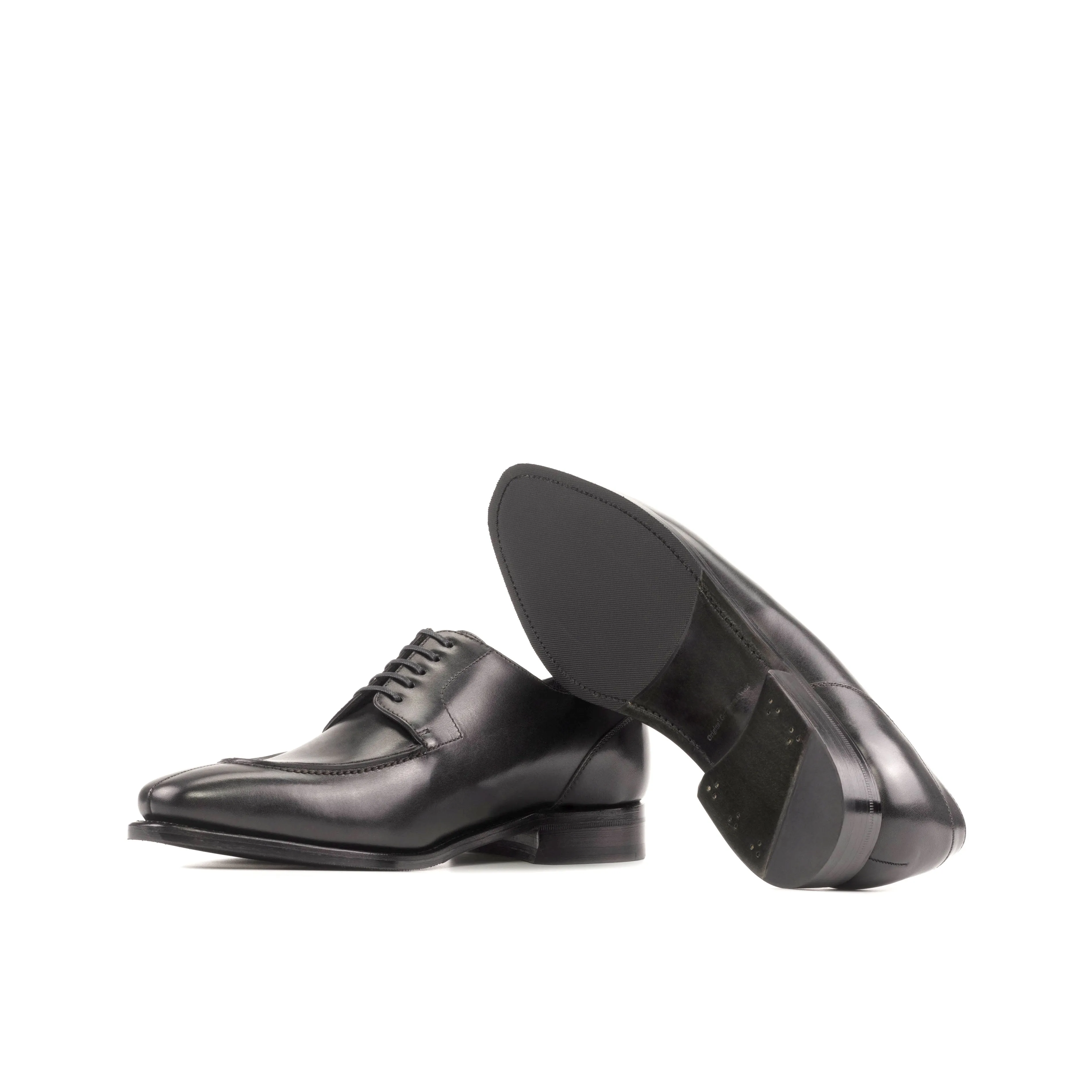 Black Split Toe Derby Shoes Bride Side