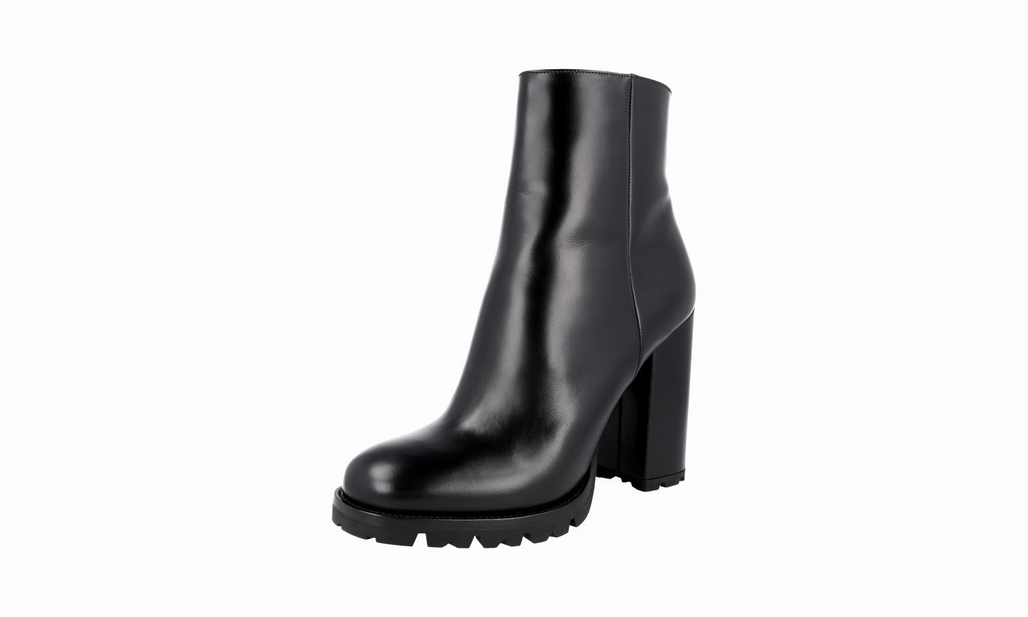 Prada Women's Black Leather Half-Boot 1T137H Quick Outing Daily Outfit