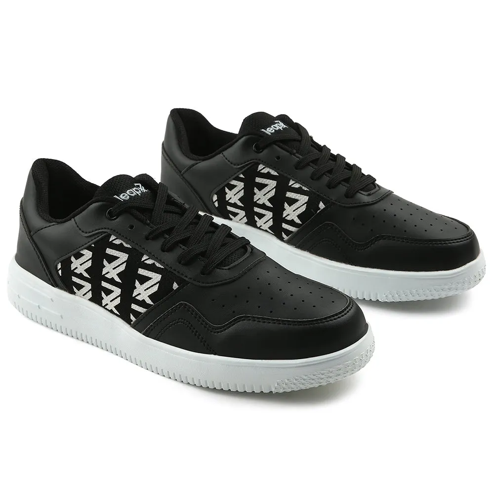 Leap7x Black Casual Lacing Sneakers For Men SNOOKIS By Liberty sports - team - themed running option