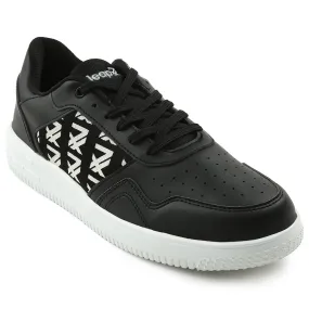 Leap7x Black Casual Lacing Sneakers For Men SNOOKIS By Liberty Functional