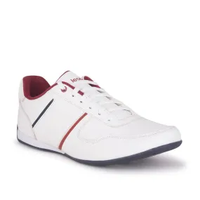 Leap7x Casual White Sneakers For Men TORONTO By Liberty Breathable Padding