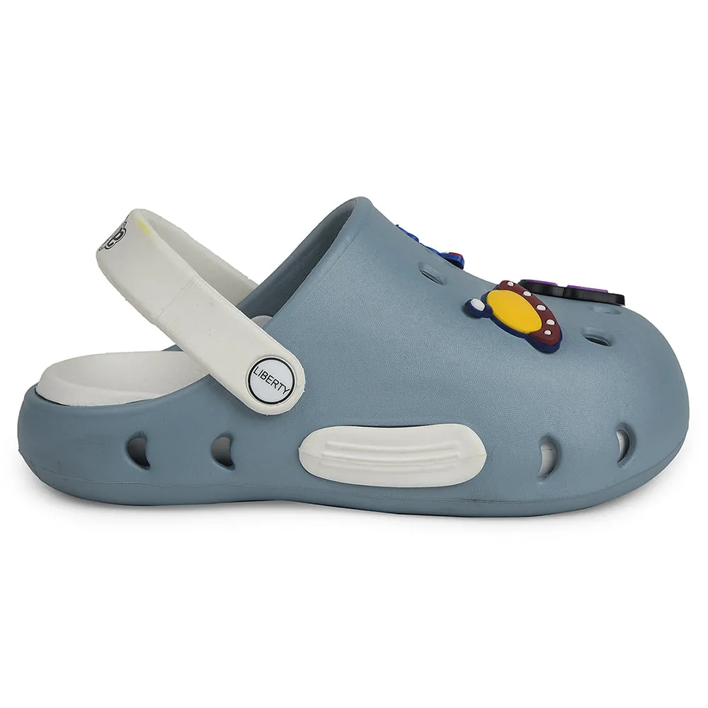 Fabric Upper A-HA Blue Casual Clogs For Kids CUTIER By Liberty