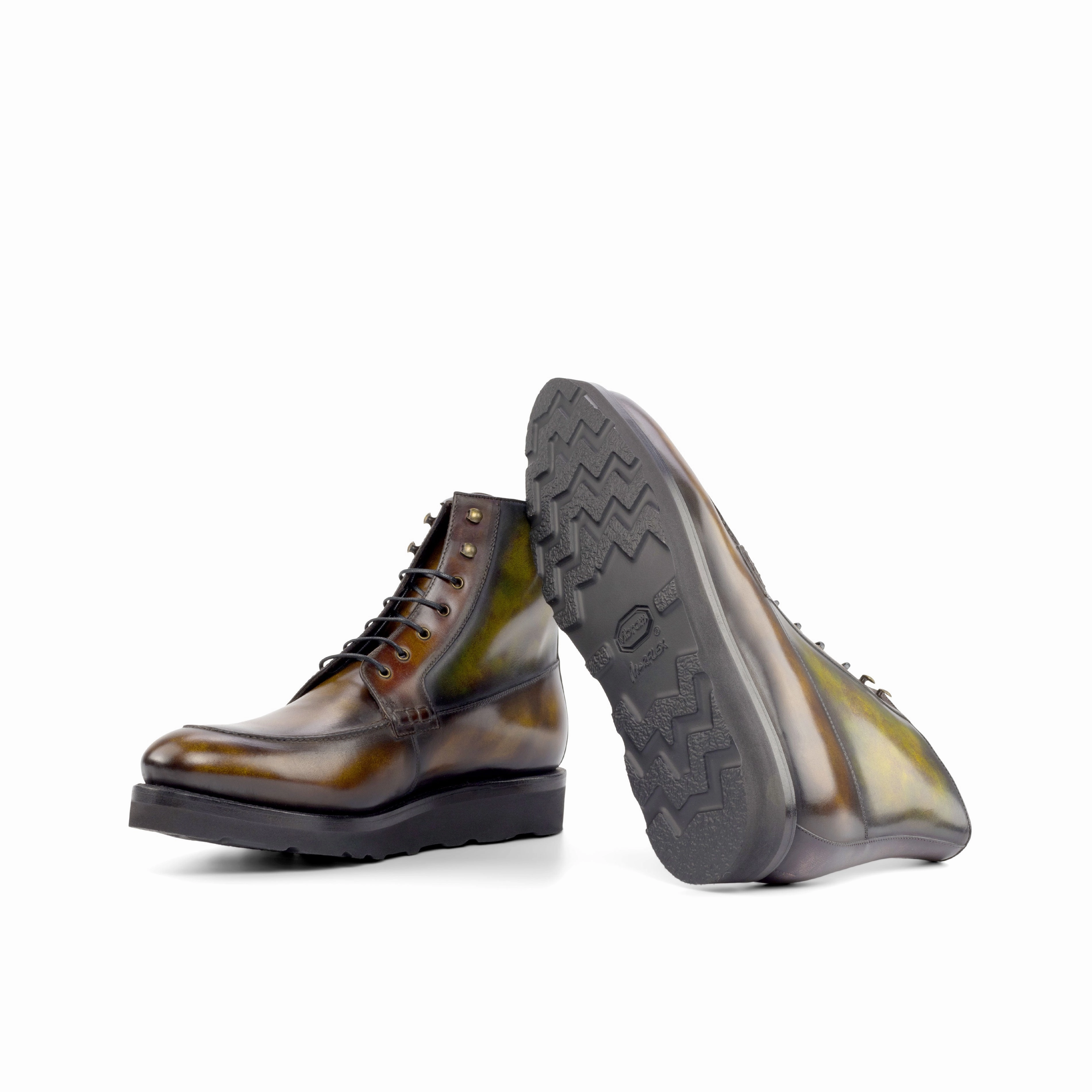 Museum Patina Moc-Toe Boots Mesh buckle