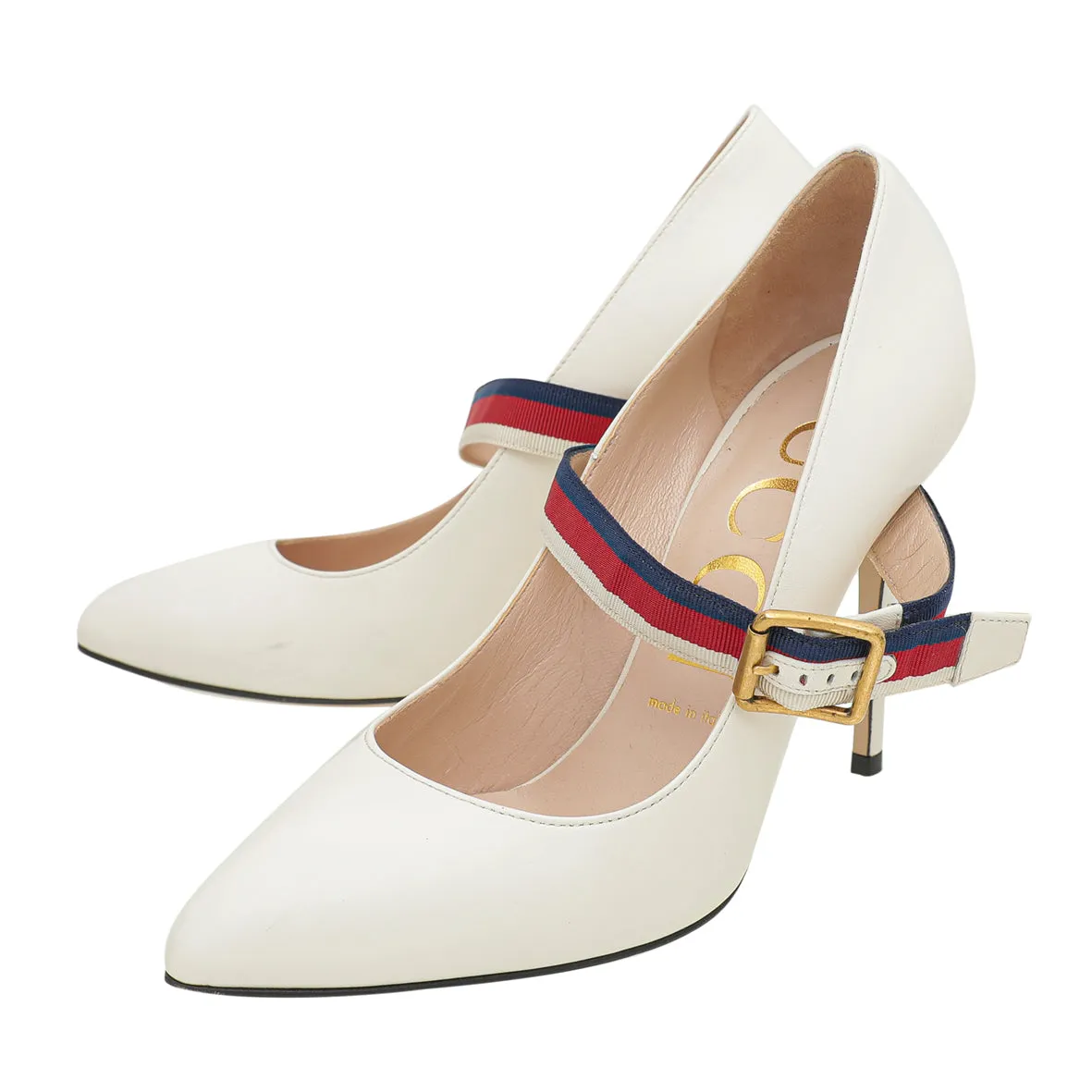 Gucci White Sylvie Pump 38 Dynamic Style