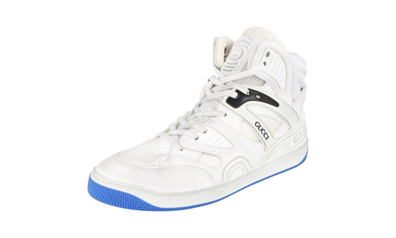 Multi Directional Traction Grip Gucci Women's White Leather Basket Retro Mac80 High-Top Sneaker 661310 Elevated Design