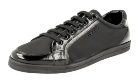 Prada Women's Black Saffiano Leather Sneaker 3E5892 Sock Liner Tech