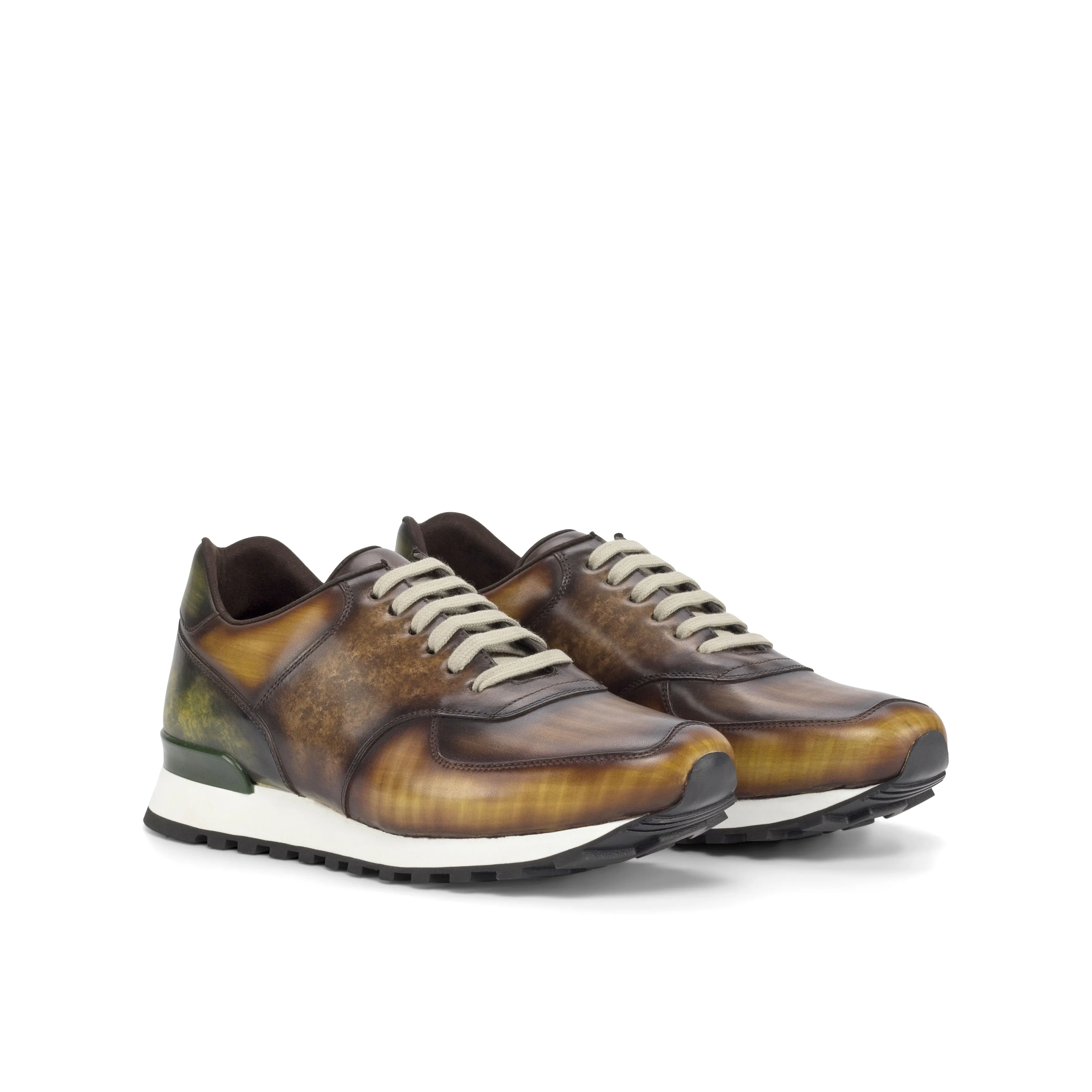 Ultimate materials Multi-Patterned Patina Jogger Sneakers