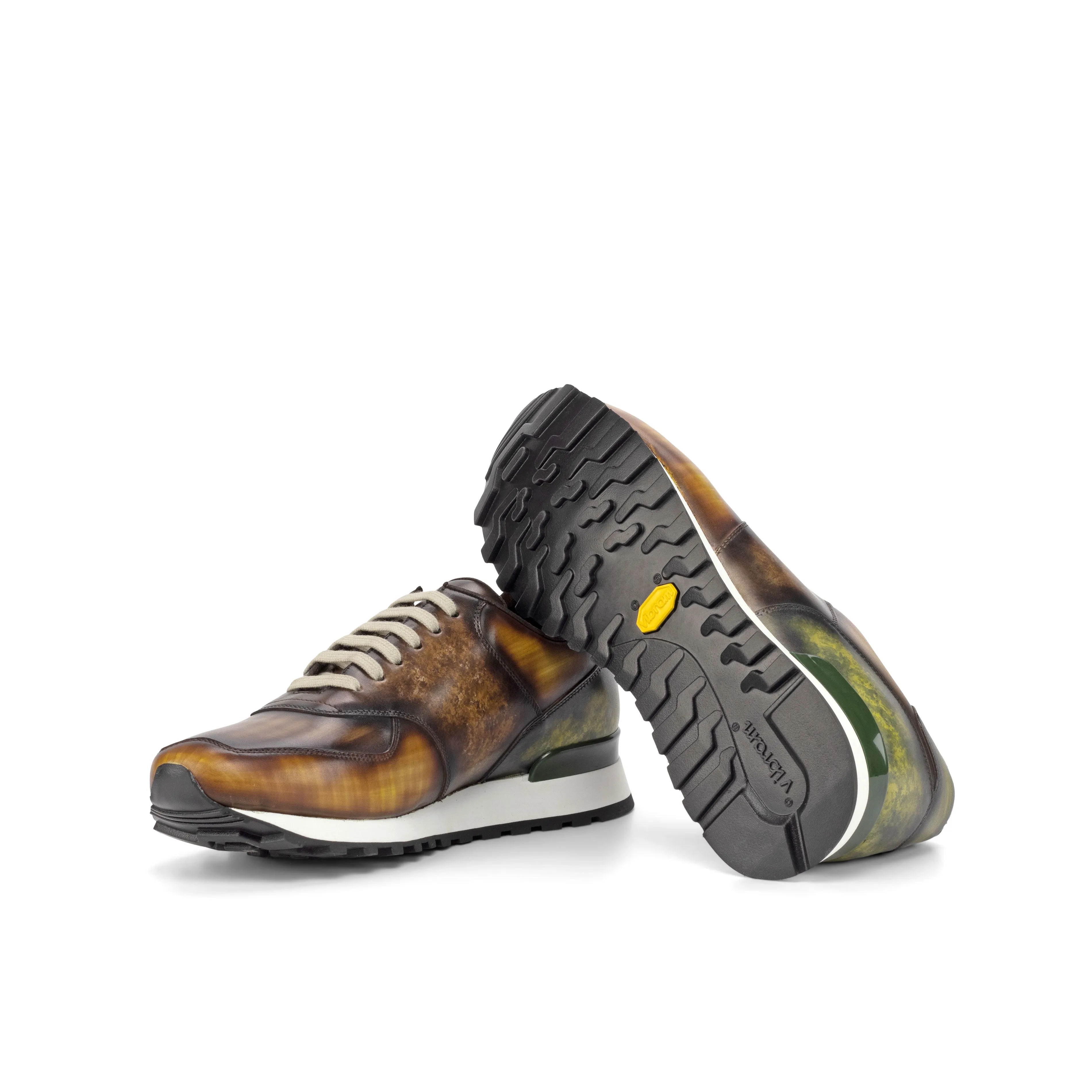 Multi-Patterned Patina Jogger Sneakers rubber - sole shoes