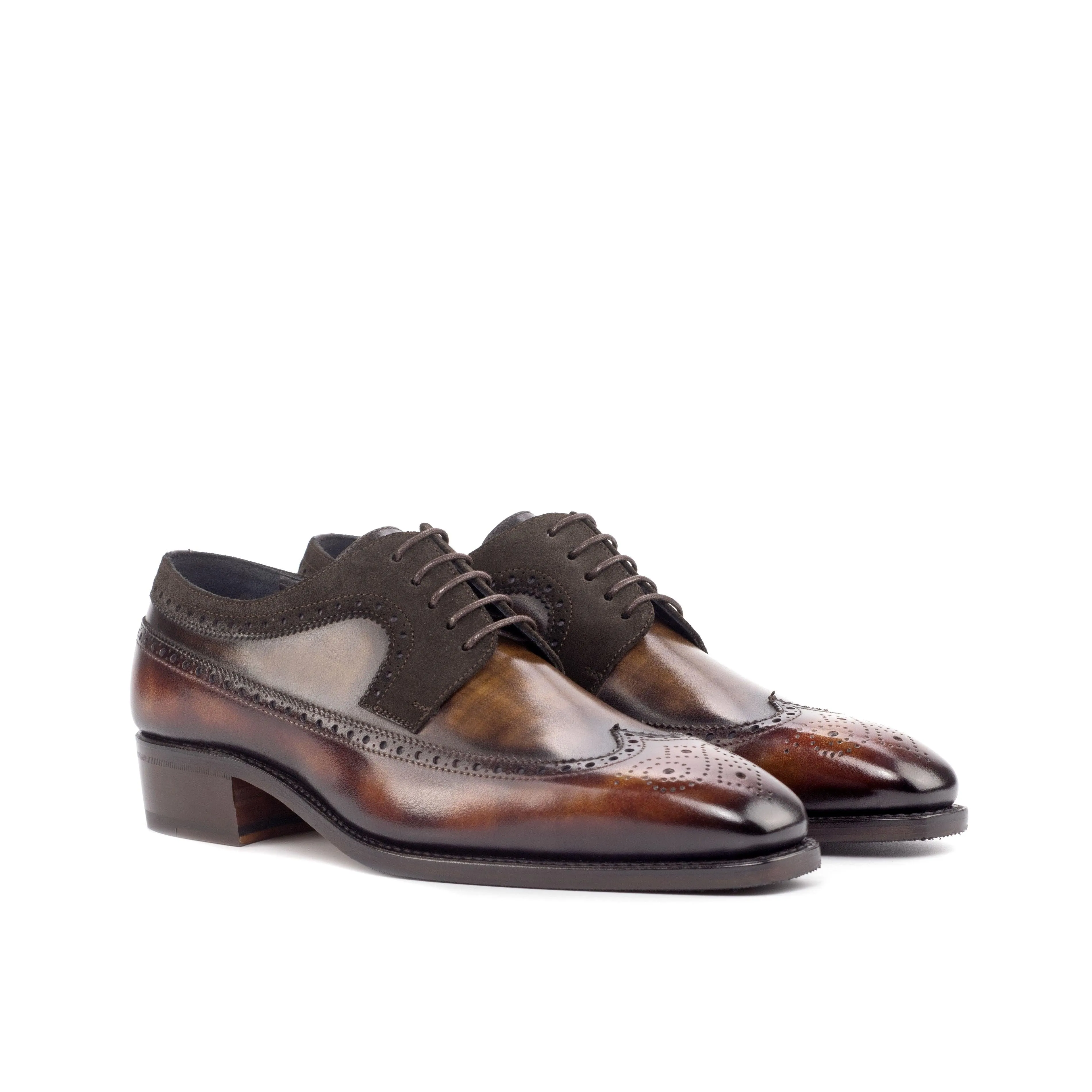 Museum Patina & Papiro Patina Leather Longwing Blucher Breathable Cover Meeting Mode