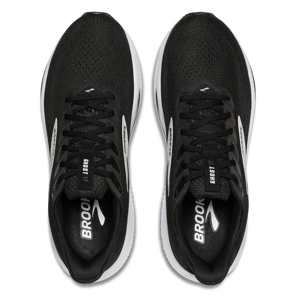 Mens Brooks Running Ghost 17 in Black/Grey/White Slip Resistant Tread Static Dissipative