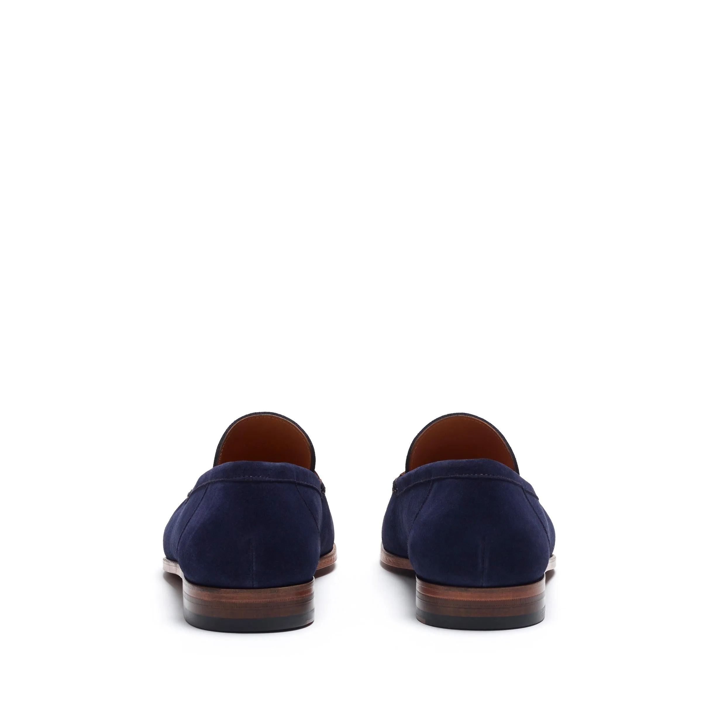 Safe Path Coffee Corner Navy & Brown Suede Penny Moccasin Loafer