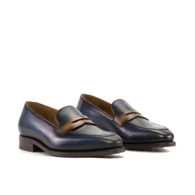 Navy & Cognac Calf Penny Loafer Style Driven