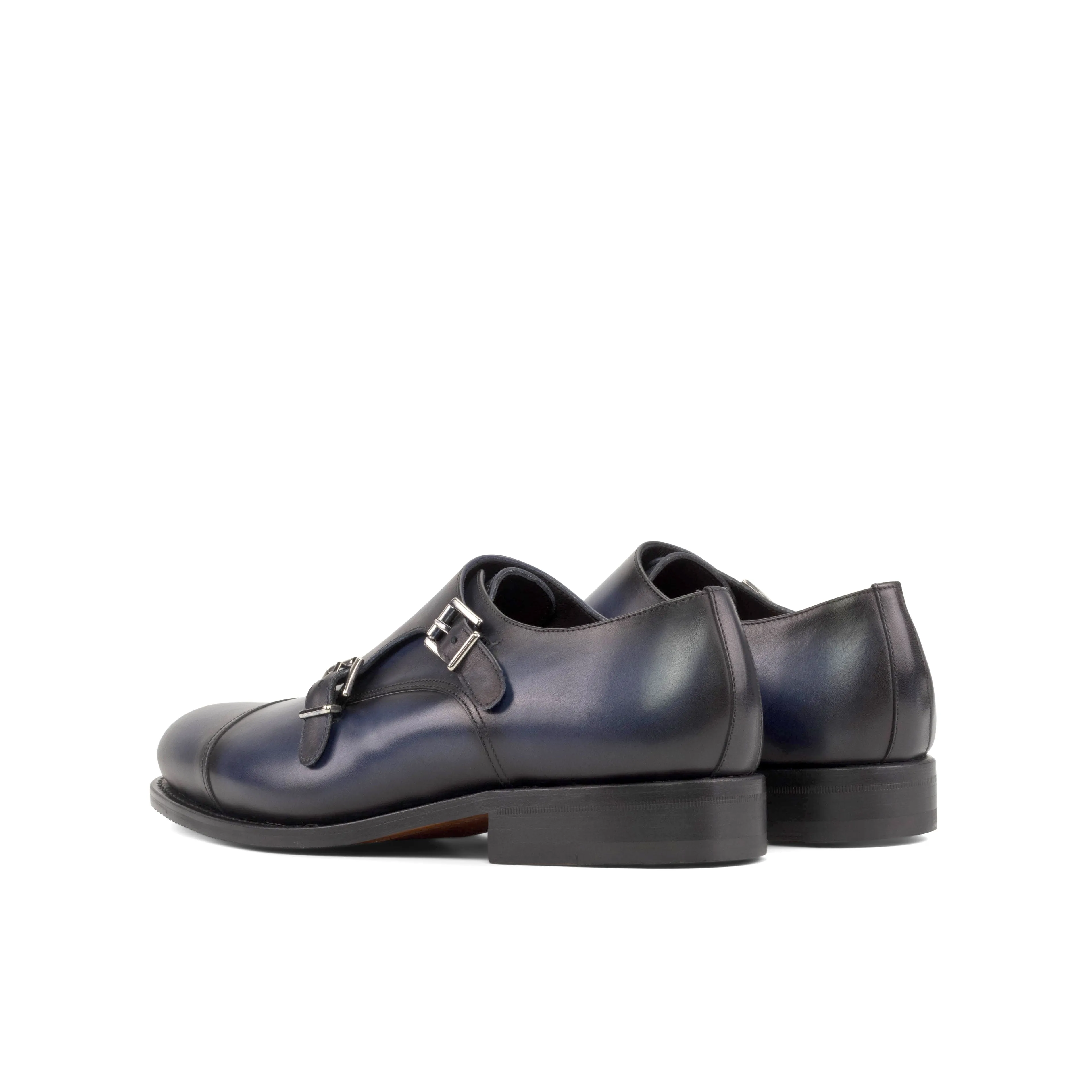 fashionable footwear Navy Blue Double Monk Shoes