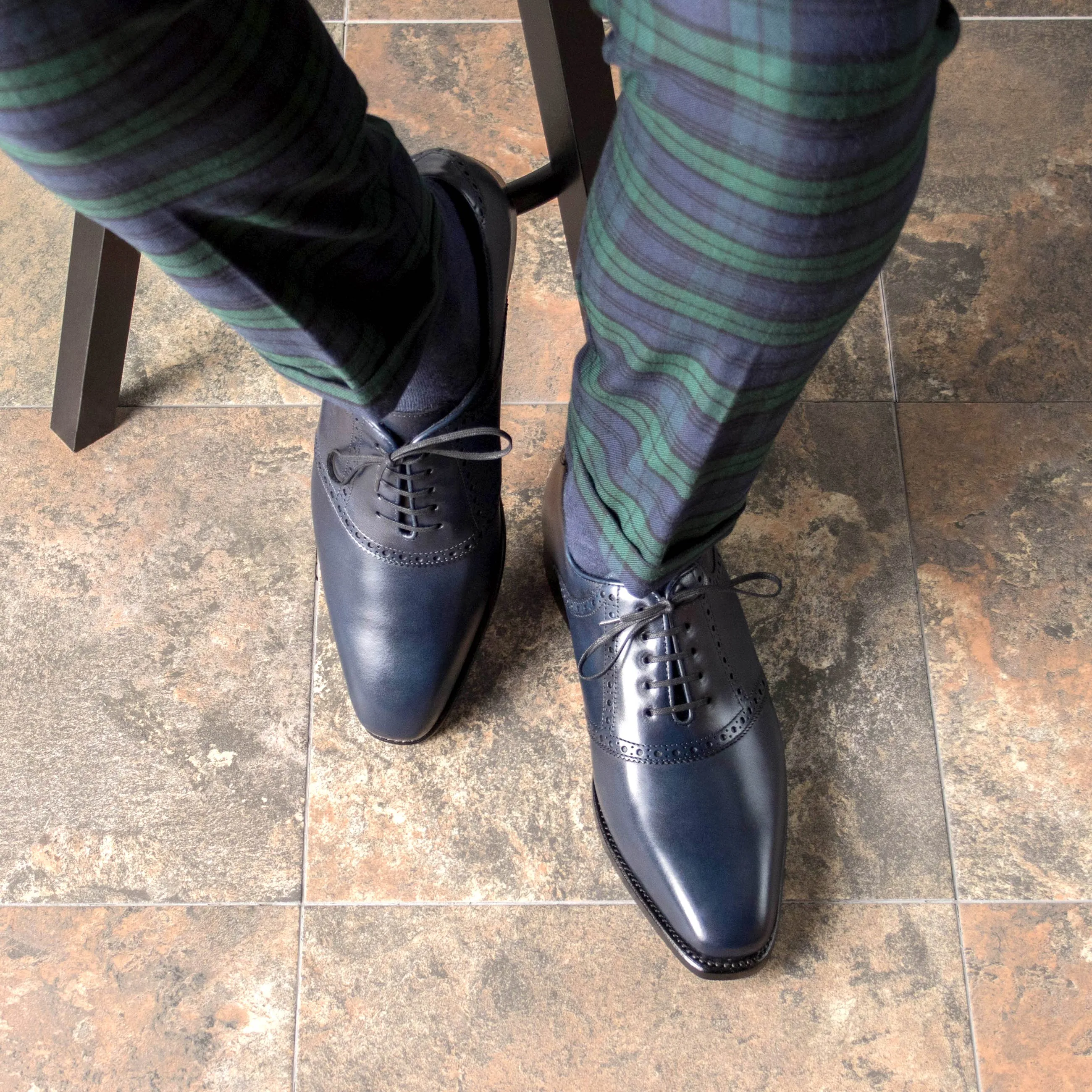 Practical Office French Shade Navy Blue Saddle Shoes