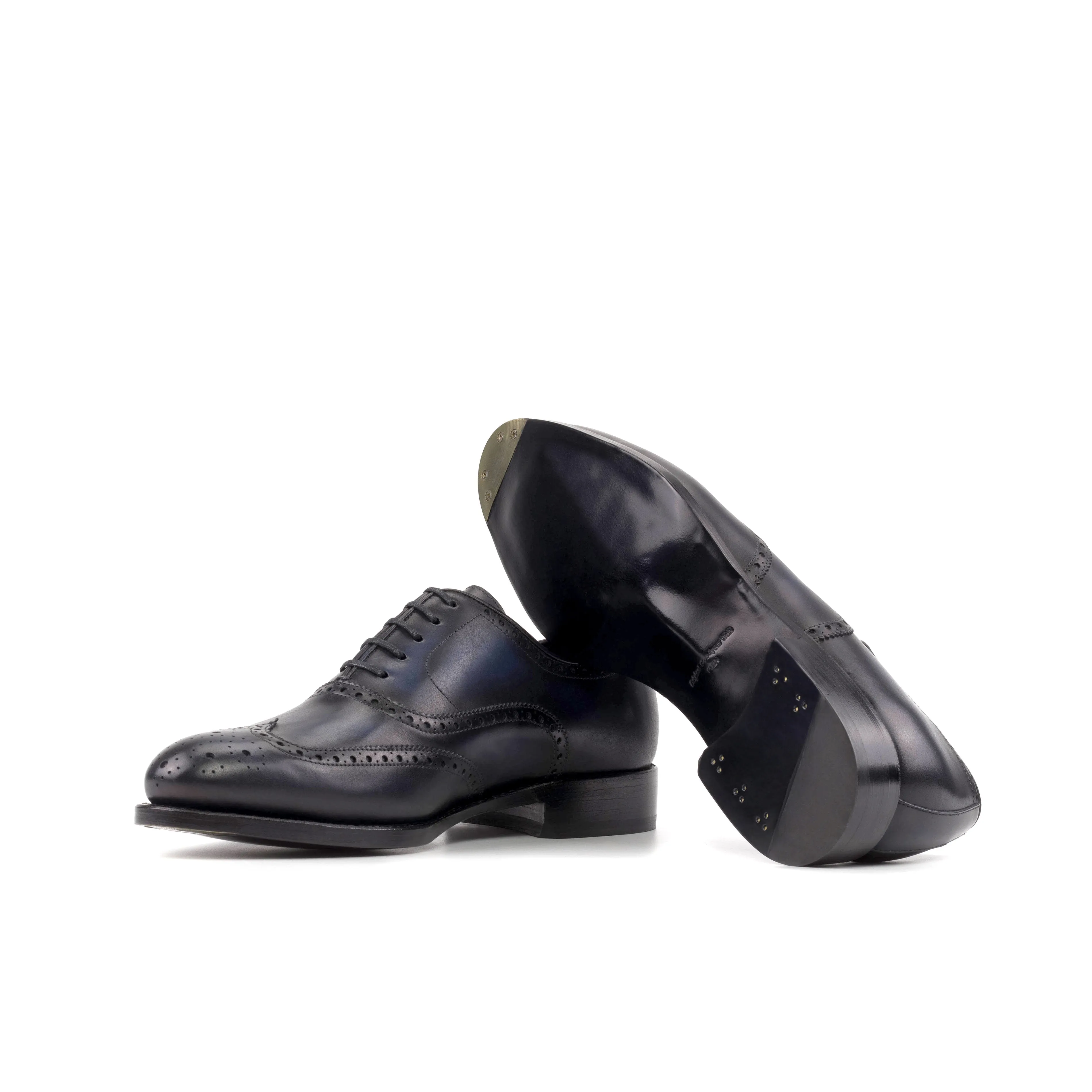 Navy Blue Wingtip Brogue Shoes Smart Look Day Look