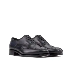 Navy Blue Wingtip Brogue Shoes Professional Attire