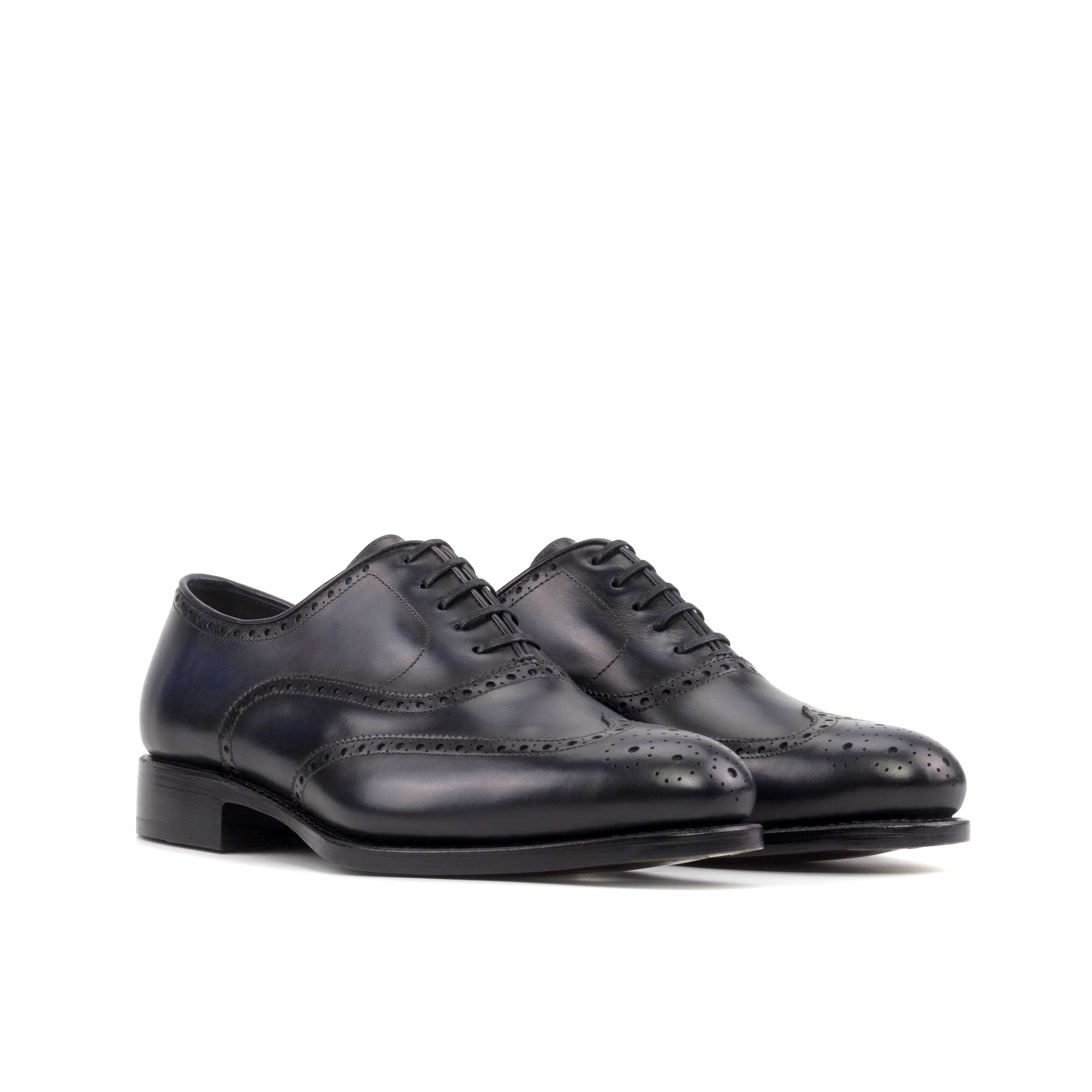 Navy Blue Wingtip Brogue Shoes Professional Attire