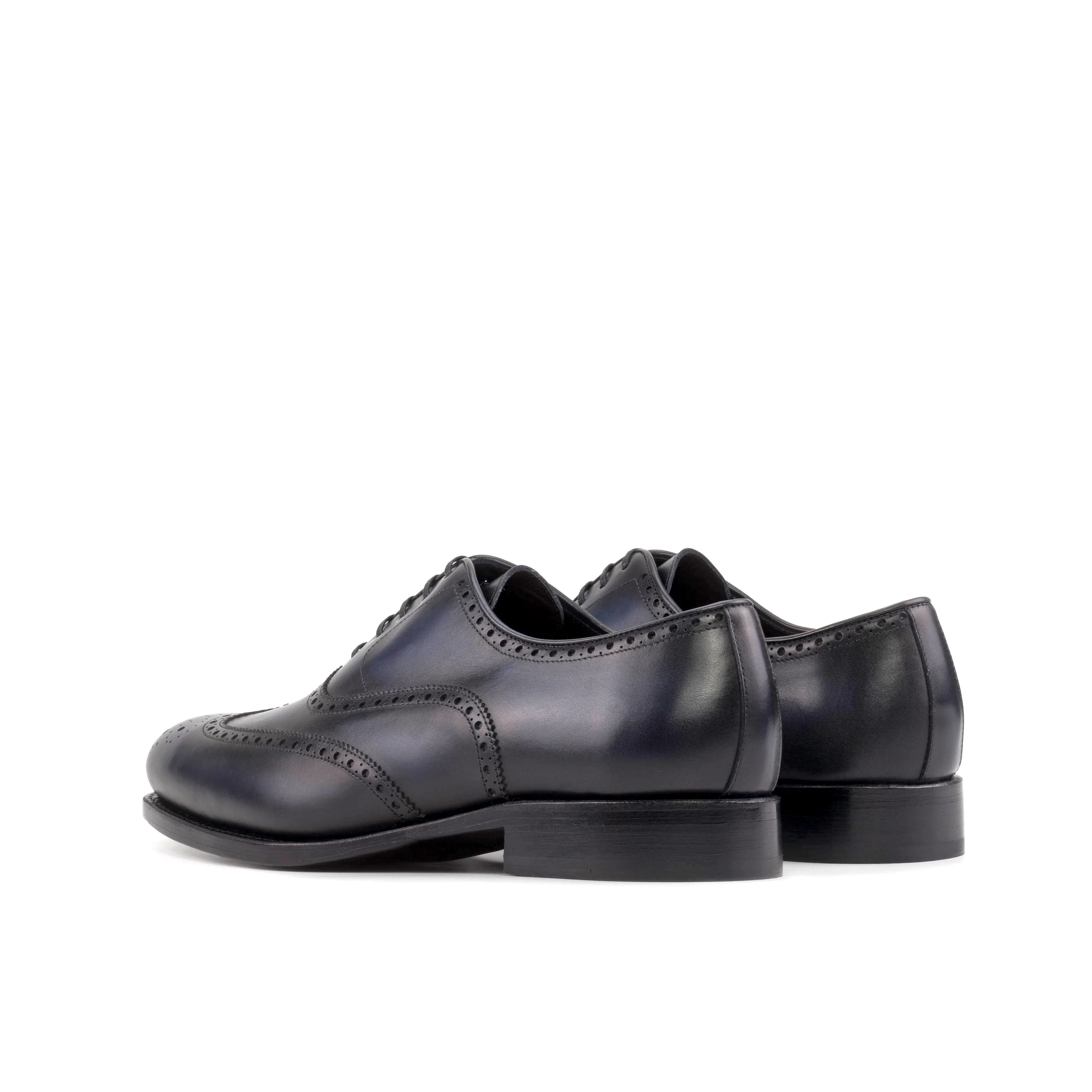 Navy Blue Wingtip Brogue Shoes Wide fit structured look
