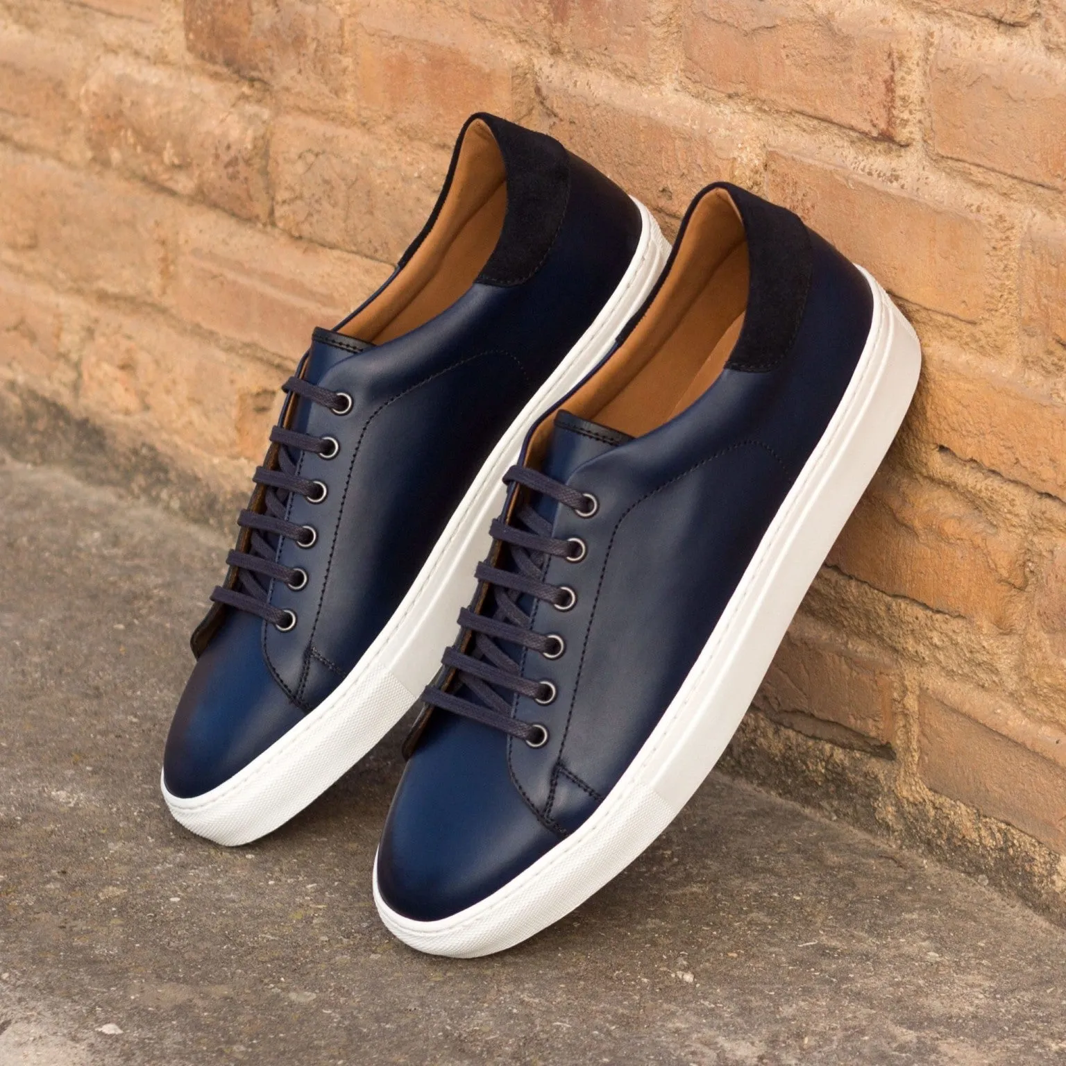 Navy Calf Classic Trainers Reflective details Sock Liner Tech