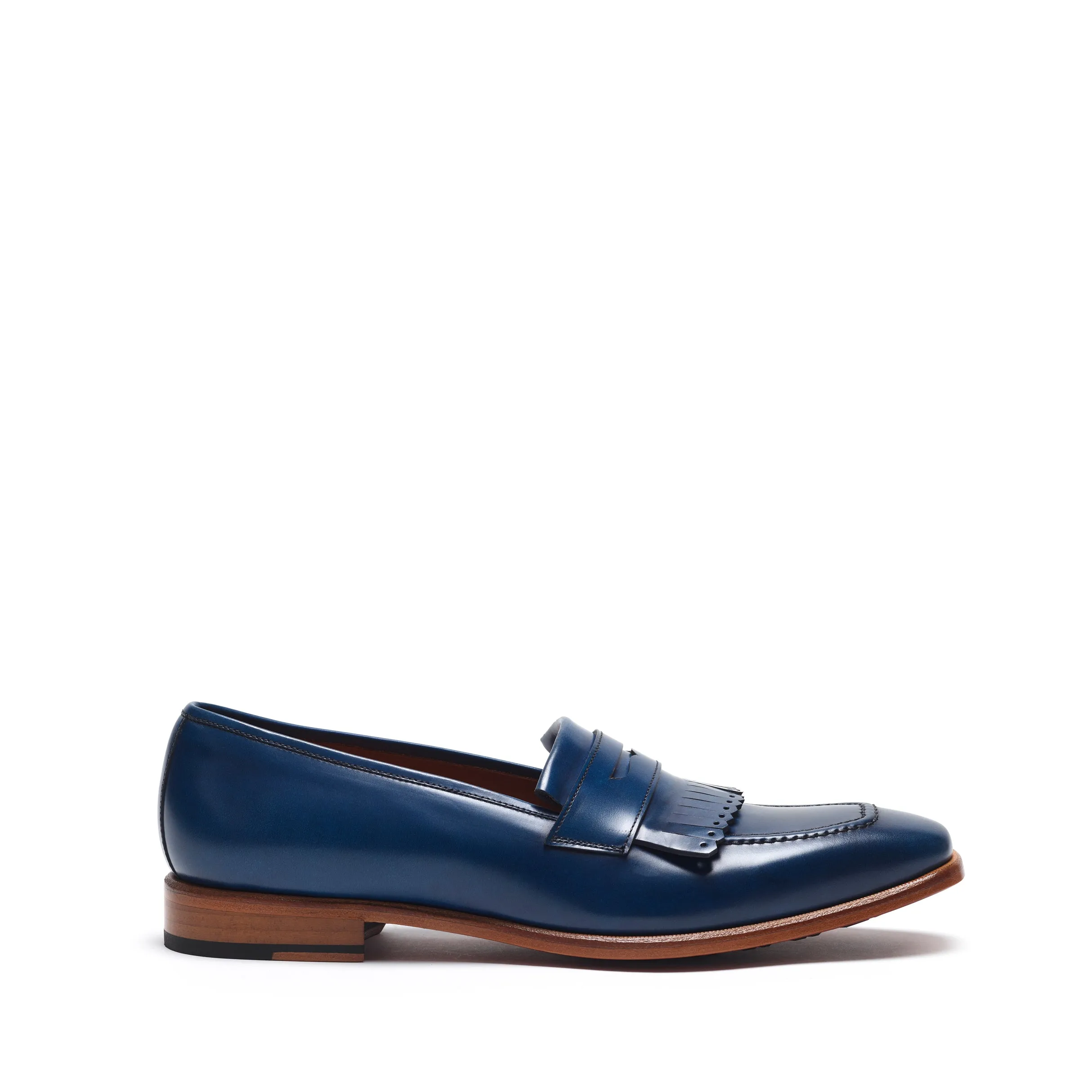 Navy Calf Fringe Penny Loafer Noon Break
