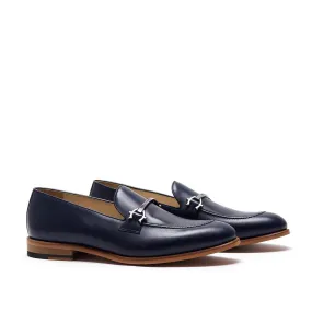 Everyday Wear Minimal Look Navy Calf Horsebit Loafer
