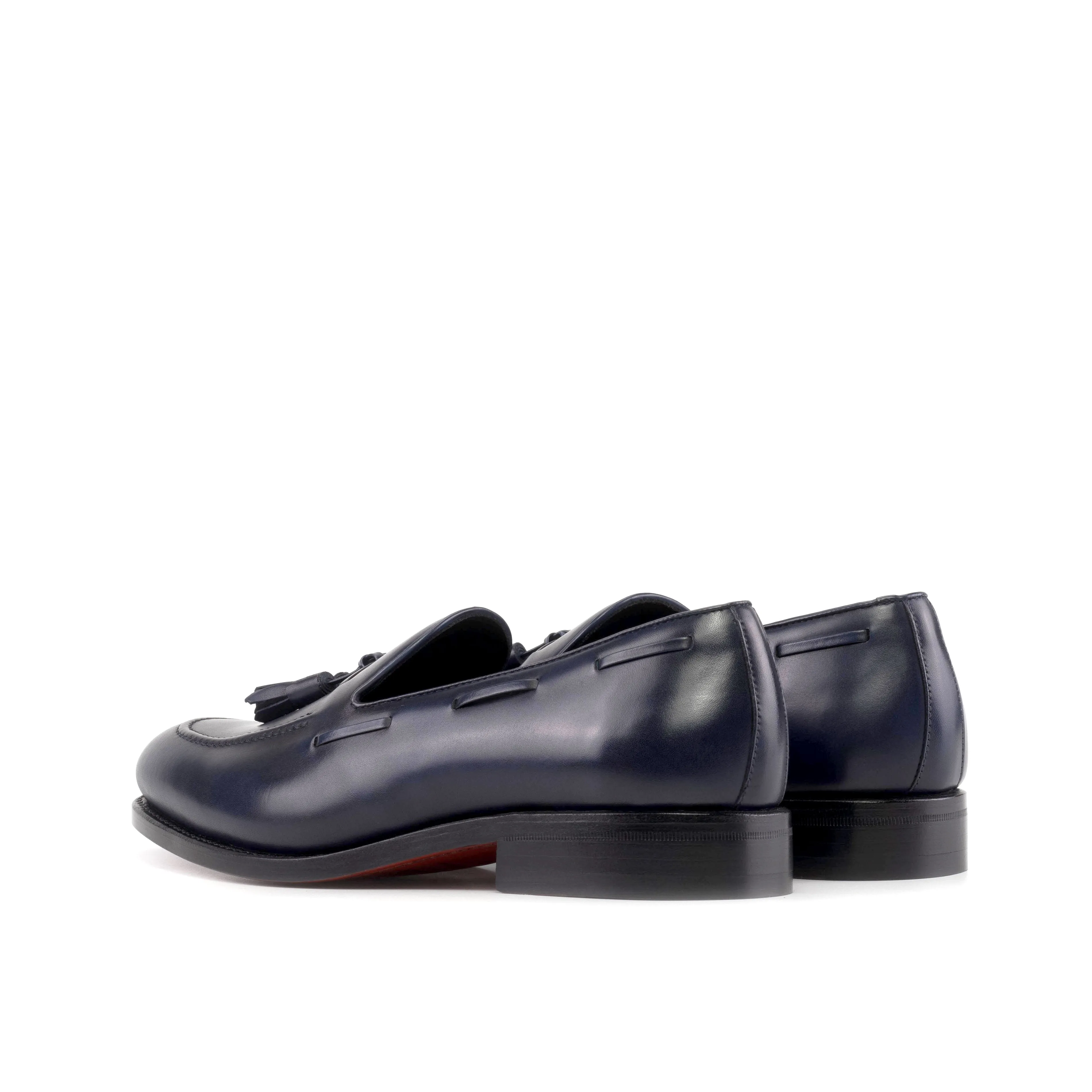 Street Path Navy Calf Leather Tassel Loafer Polished Look