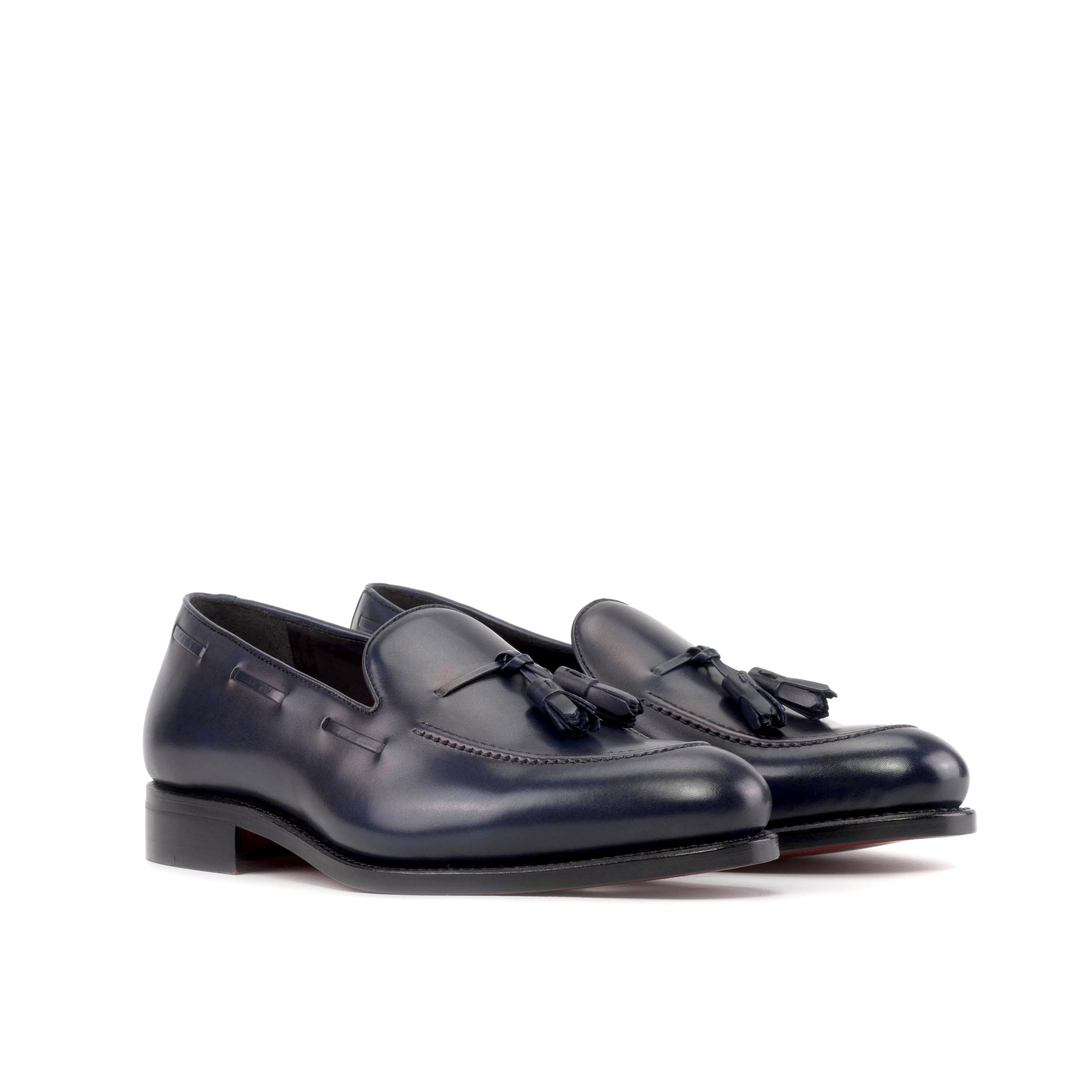 Navy Calf Leather Tassel Loafer Polished Look Ferry Step