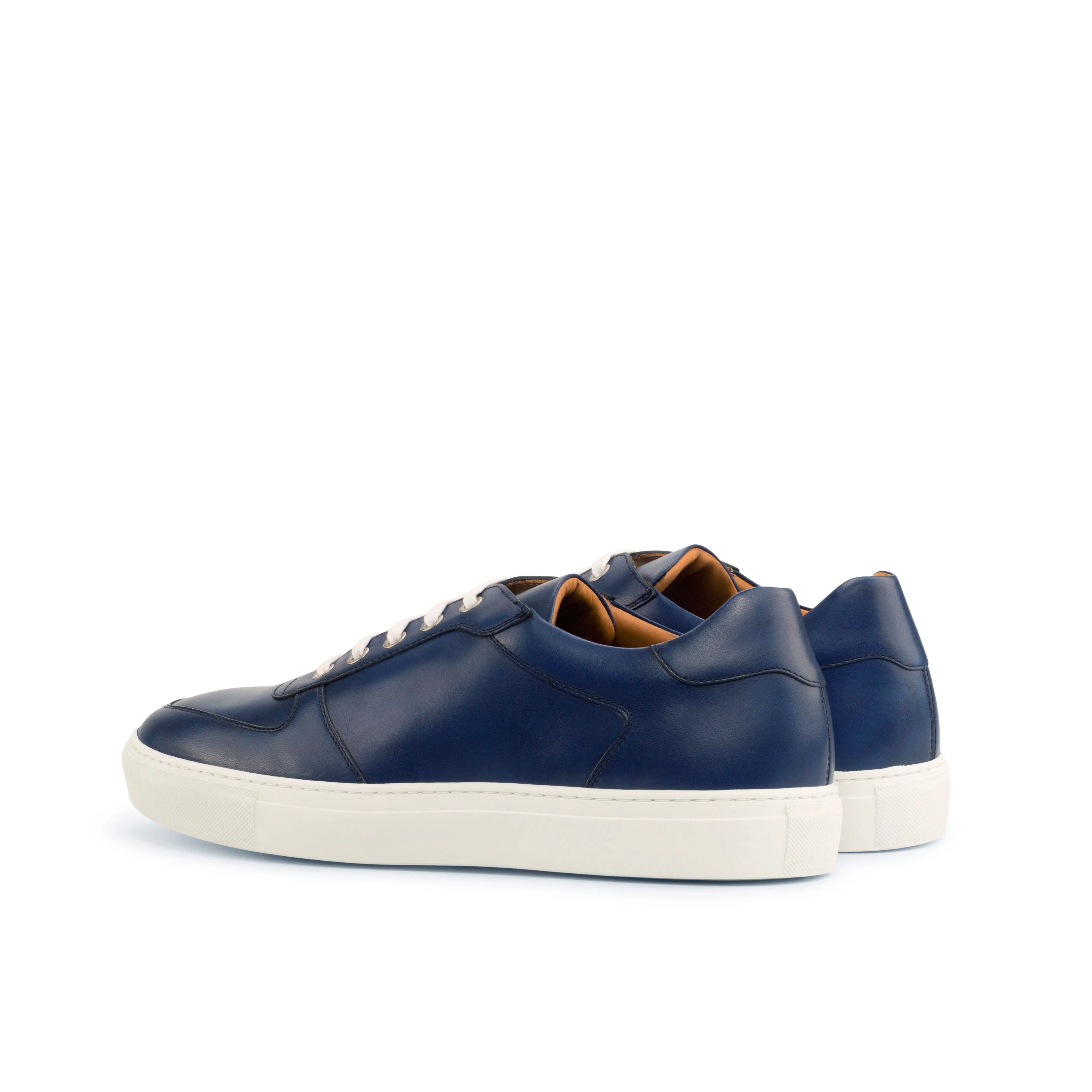 ShockDispersion Navy Painted Calf Low-Top Sneakers