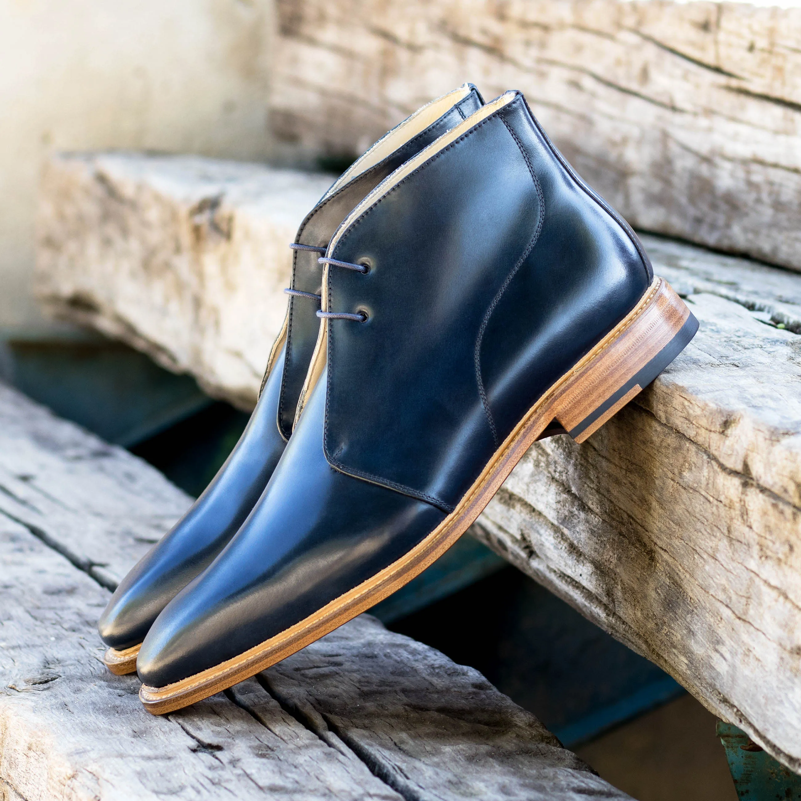Victory Walk Bride Shade Navy Shell Cordovan Chukka Boots