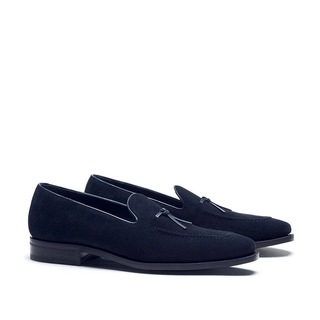 Air Flow Pro Navy Suede Belgian Loafer
