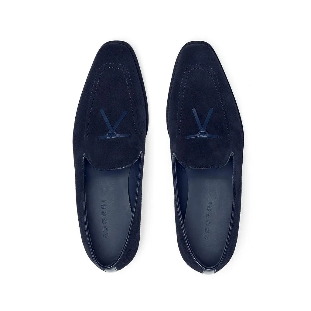 Practical Comfort Navy Suede Belgian Loafer