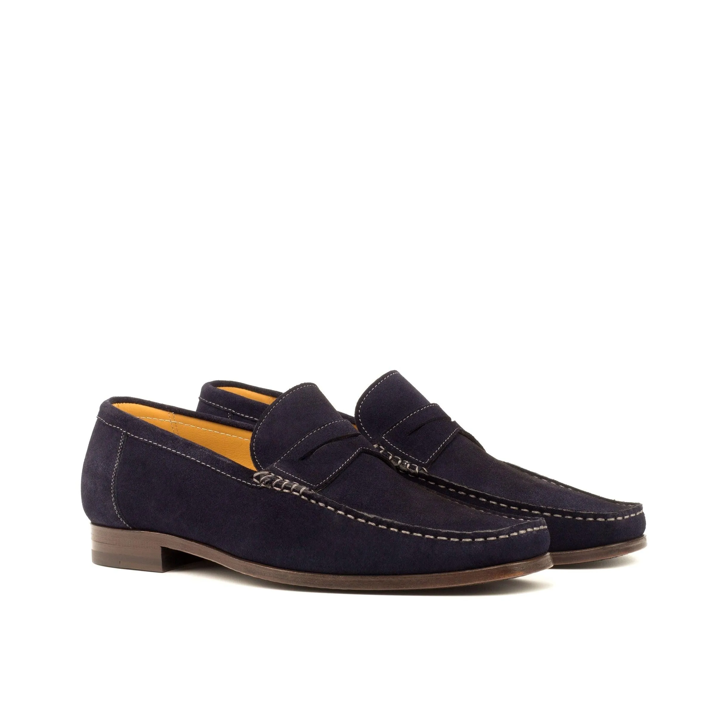 Navy Suede Penny Moccasin Loafer Natural motion Guest Side