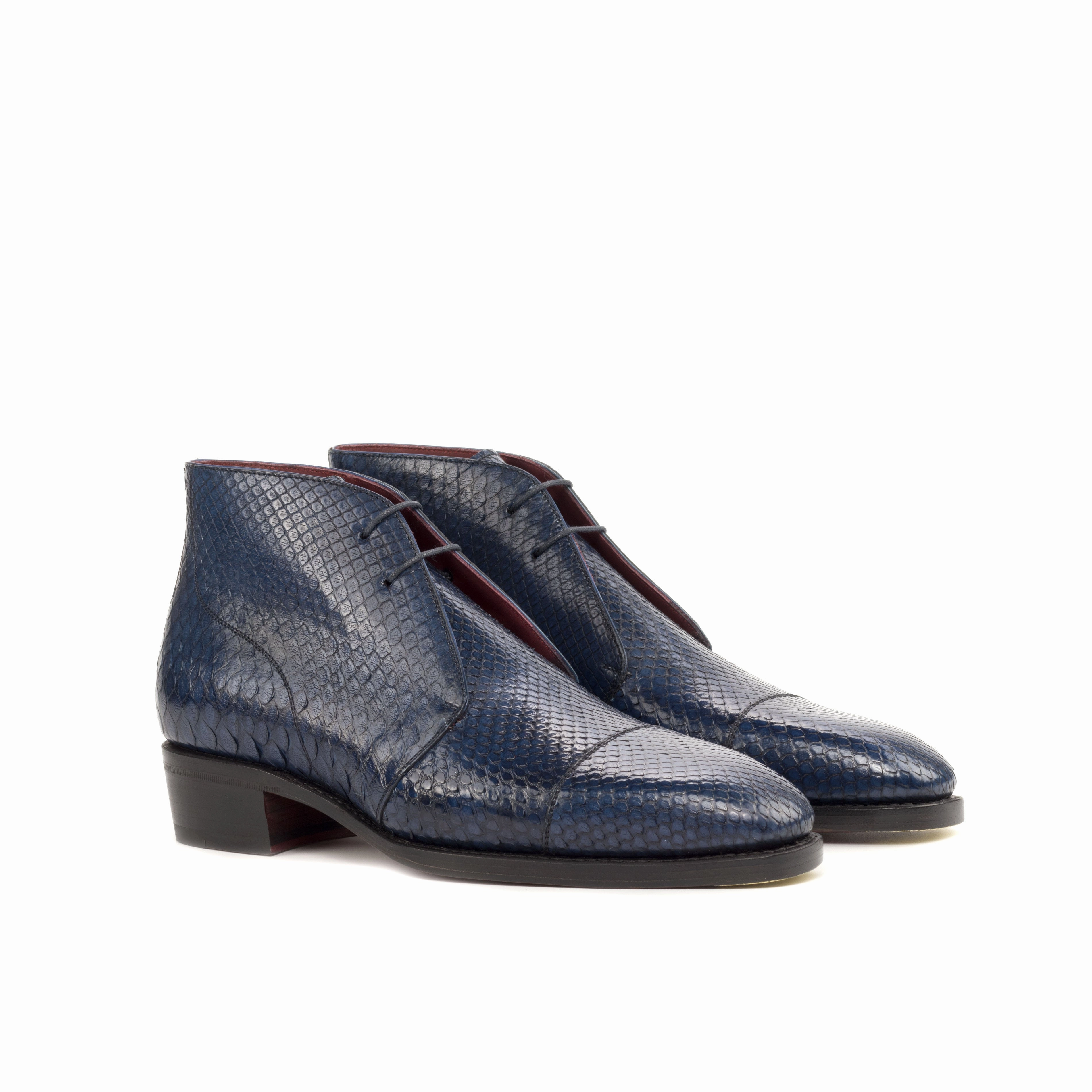 Navy Python Chukka Boots Sturdy Construction