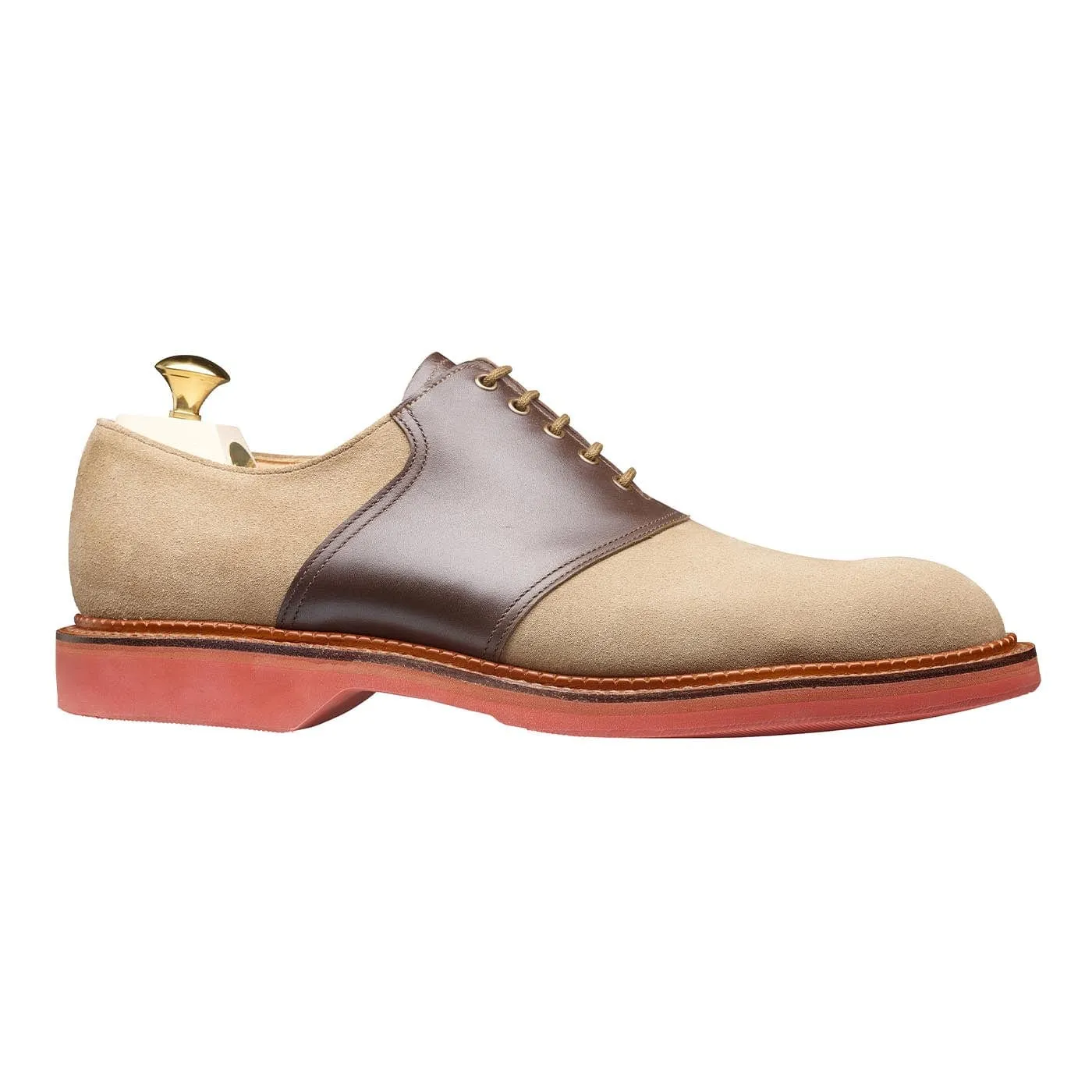 Elegant Footwear Professional Day Penn Khaki Suede & Dark Brown Wax Calf