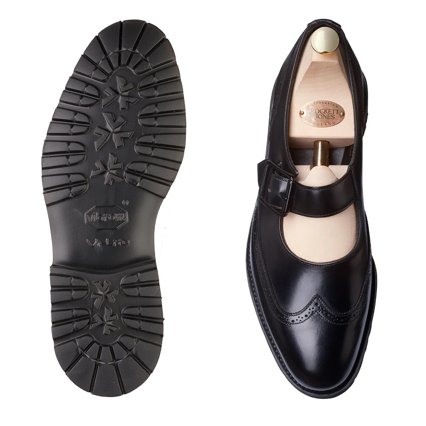 Nina Black Calf Retro Edge Heel Pad