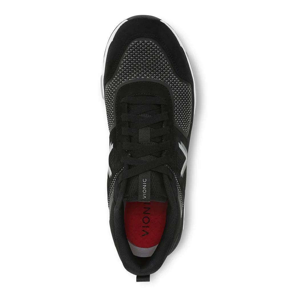 Mens Vionic Walk Strider Knit in Black Padded flexibility NarrowFit