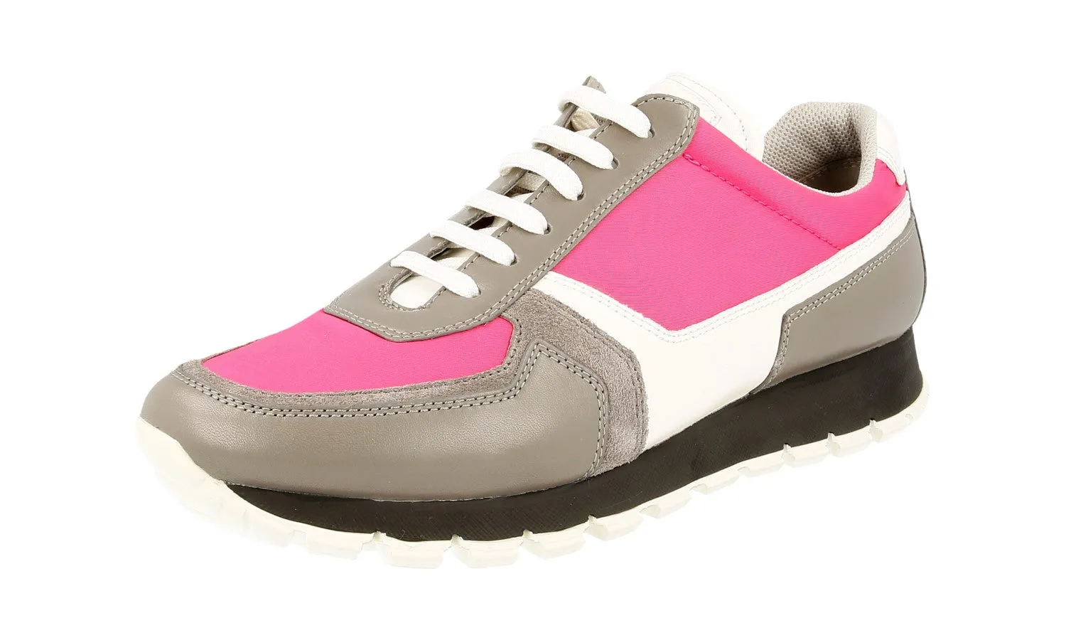 Prada Women's Multicoloured Leather Sneaker 3E6026 Non Compressible Midsole