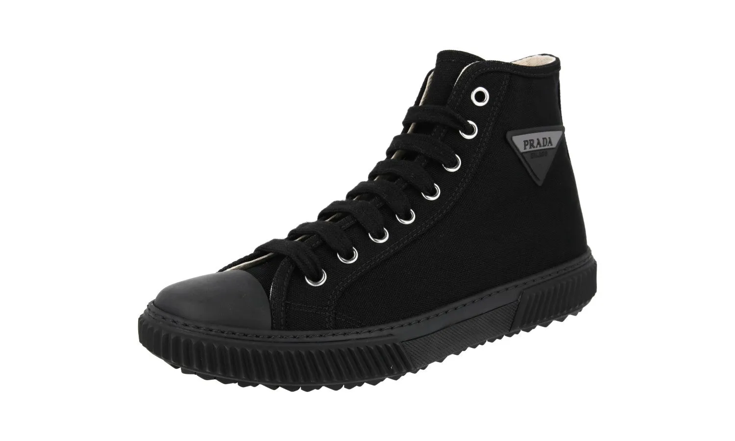 Breathable touch Urban Path Prada Men's Black Stratus High-Top Sneaker 4T3306